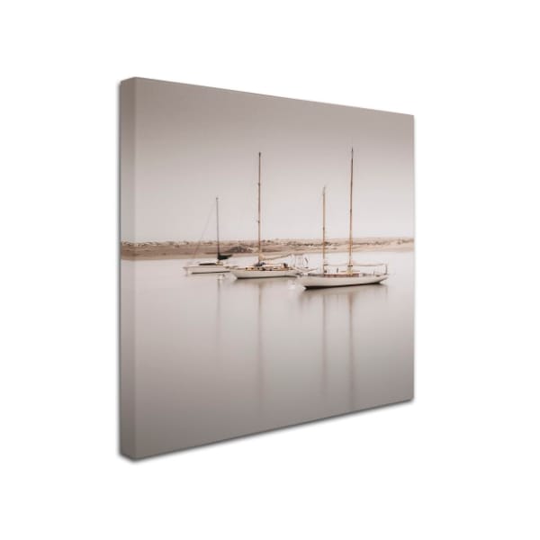 Moises Levy 'Three Boats' Canvas Art,14x14